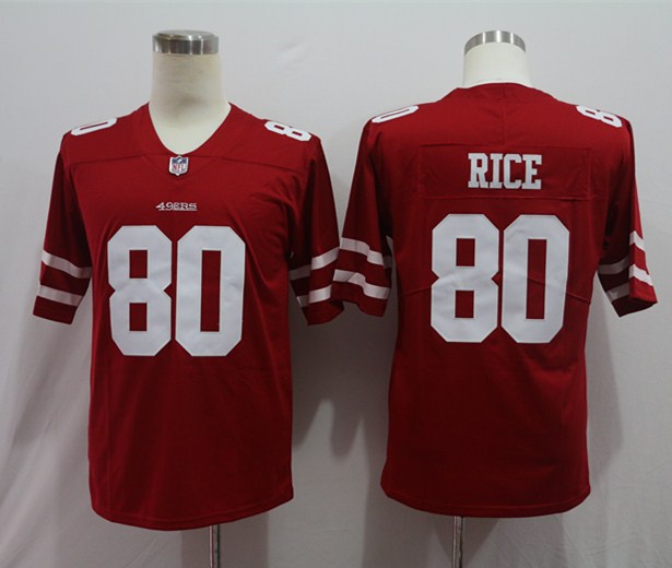 Men's San Francisco 49ers Jerry Rice #80 Red Jersey Men's San Francisco 49ers Jerry Rice #80 Red Jersey